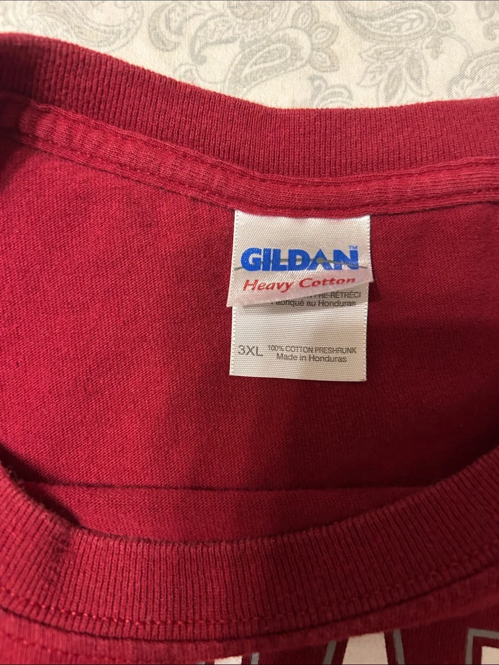 Gildan Red Heavy Cotton Crew Neck Tee